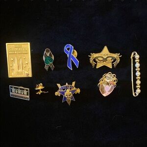 WW2 Sterling Silver Pin Along With Other Miscellaneous Pins